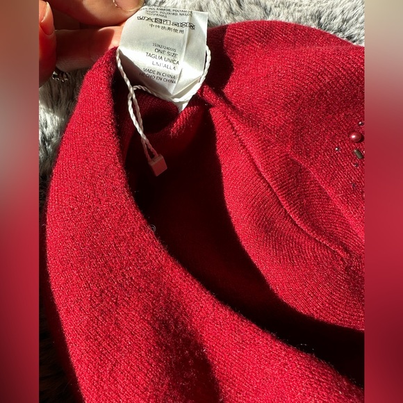 Intrend by Max Mara Beret with Beads Size: OS. Color: Cheery New Fall / Winter - Picture 12 of 14